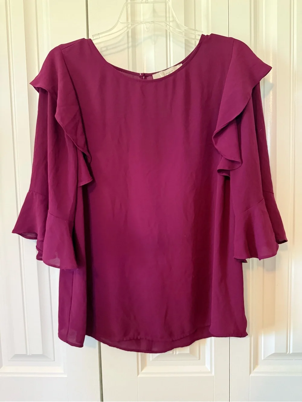 Women’s Ruffle Sleeve Blouse - Plum